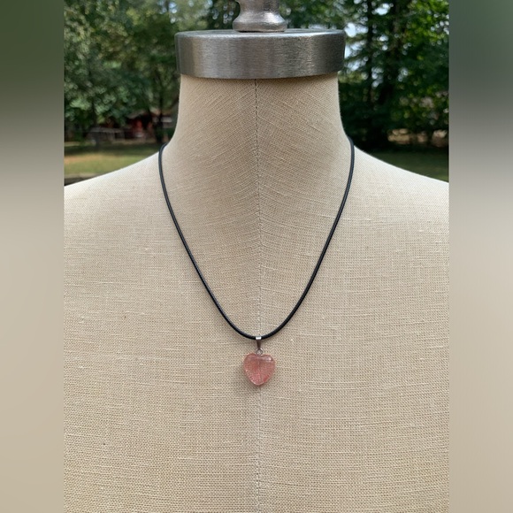 Handmade Genuine Stone/Glass Heart Amulet Necklace - Picture 2 of 12